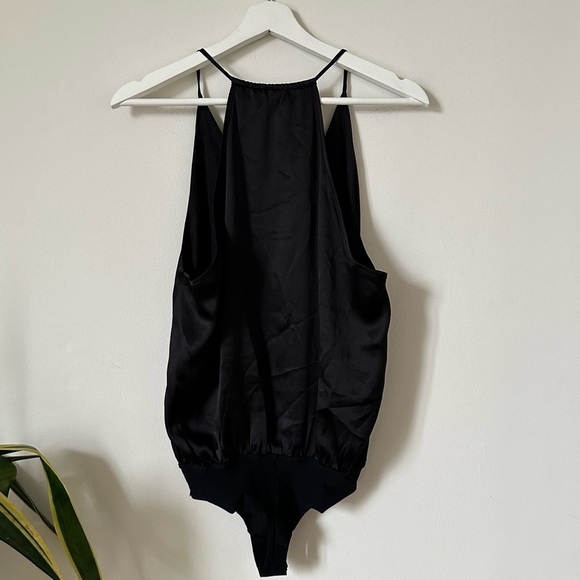 Alix NYC Black V Neck Basset Bodysuit 100% Silk Size XS - Picture 8 of 8